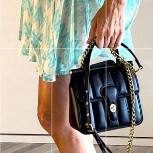 Coach Quilted Black Willis top handle 18